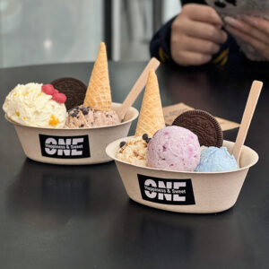 Oval Bagasse Ice Cream Bowls