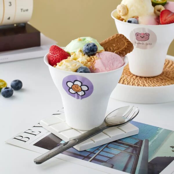 Bagasse Handheld Ice Cream Cups