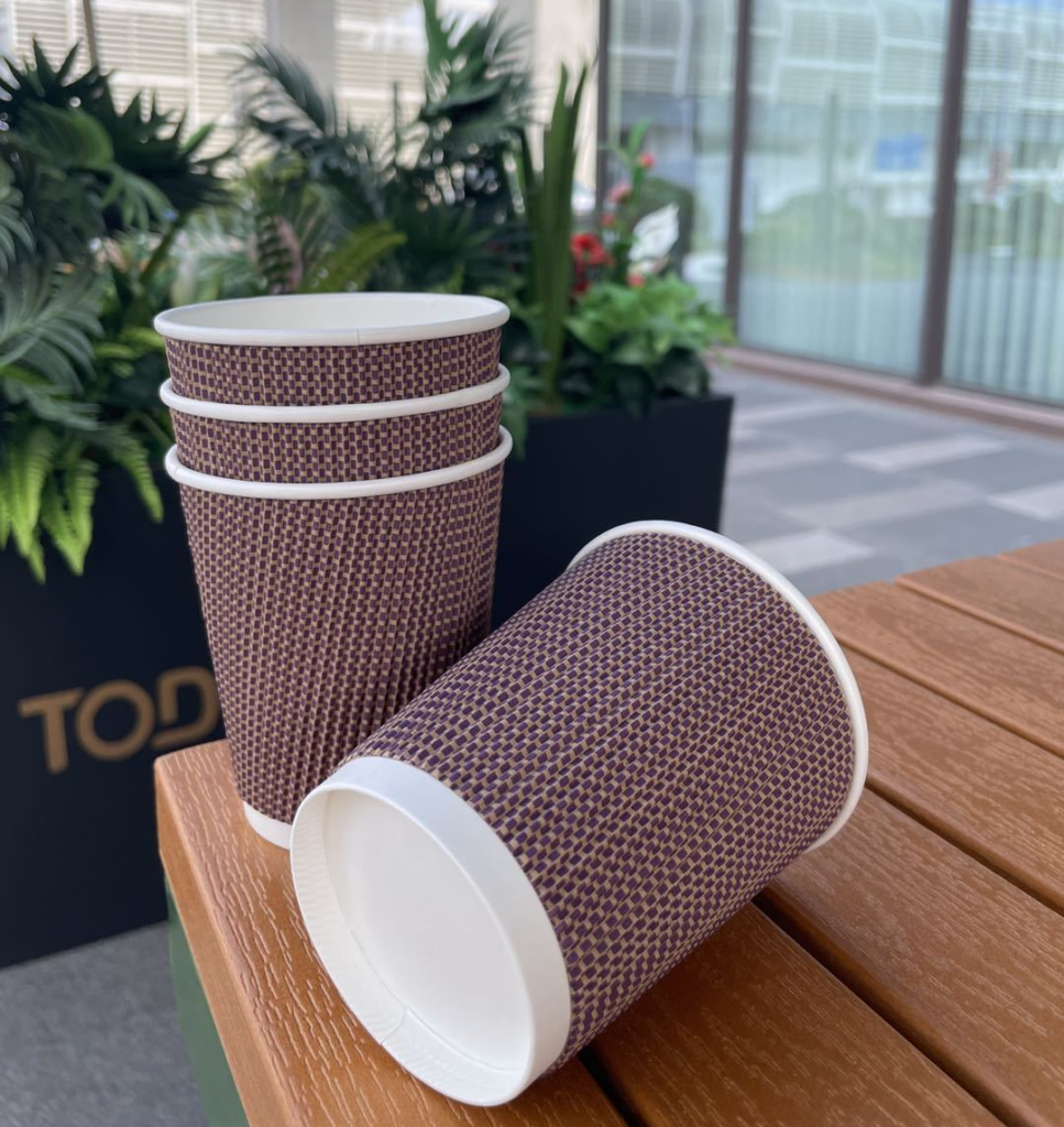 Corrugated Retro Paper Coffee Cups
