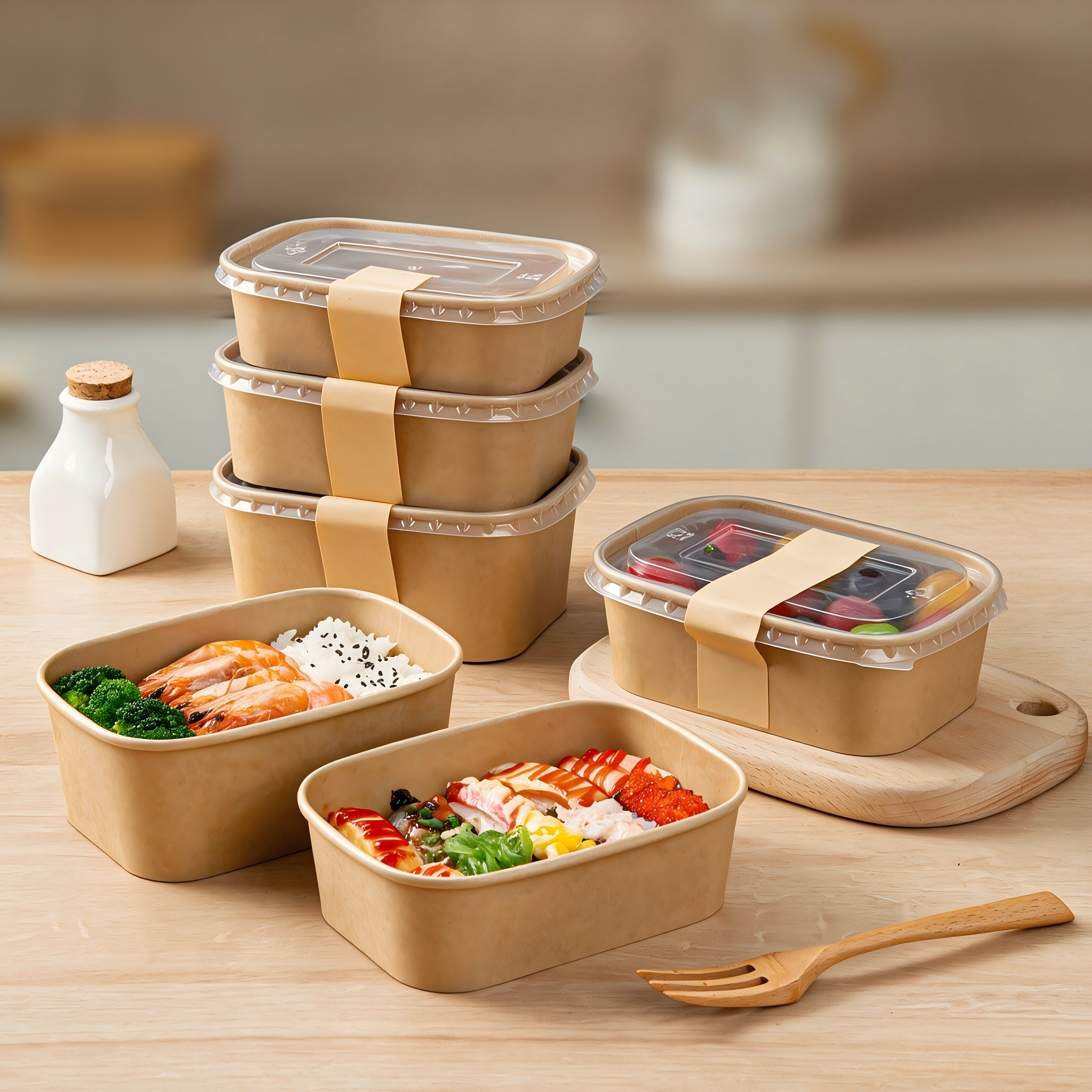 Rectangular Kraft Food Containers - Image 6