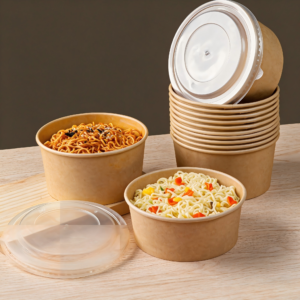 Round Kraft Paper Takeaway Bowls
